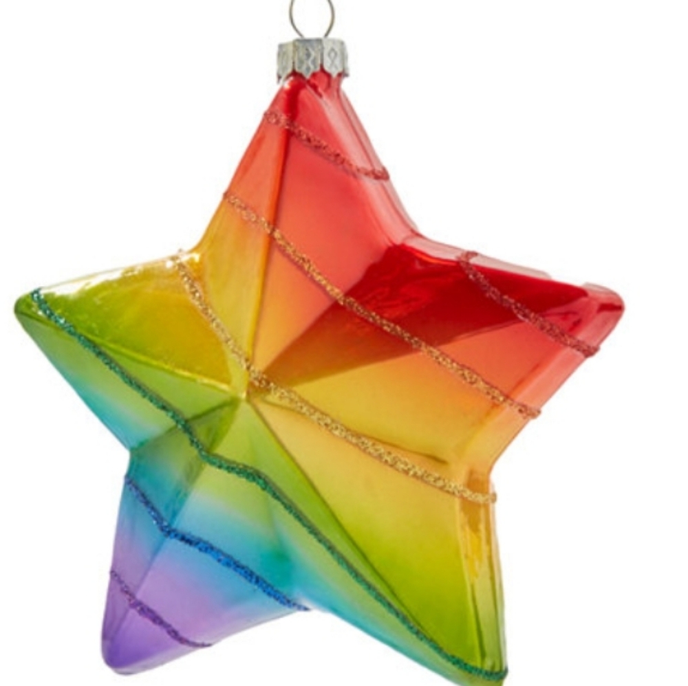 Holiday Lane Love Is Love Rainbow Star Ornament NIB